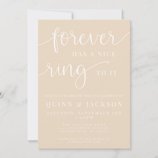 Forever Tiene Un Bonito Anillo Para La Invitación  (Anverso)