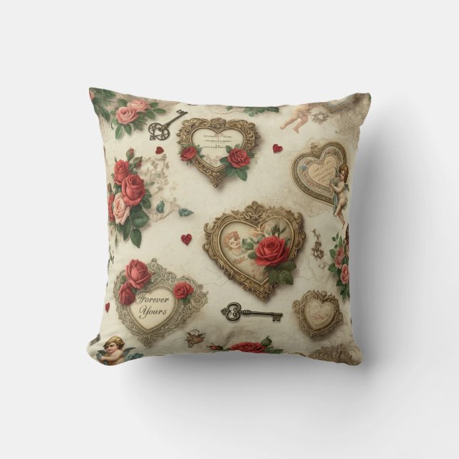"Forever Yours" Cojín decorativo de época (Anverso)