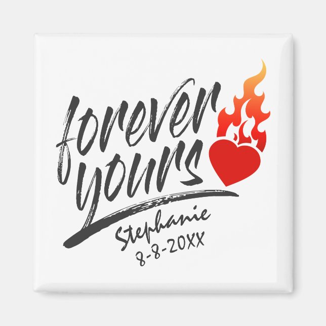 Forever Yours Custom Name Valentine | Imán (Frente)