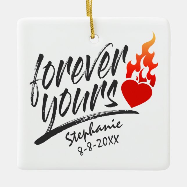 Forever Yours Custom Name Valentine | Ornamento (Anverso)