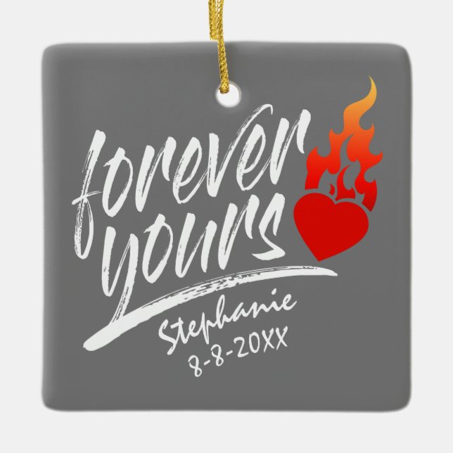 Forever Yours Custom Name Valentine | Ornamento (Anverso)