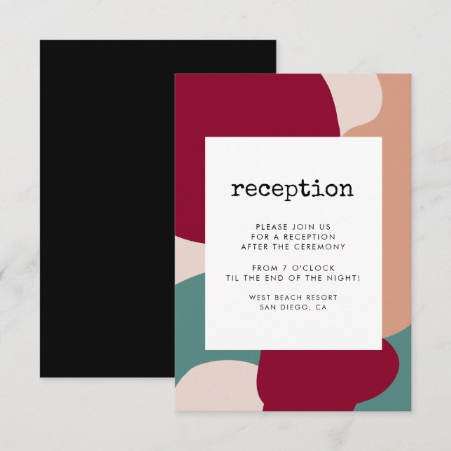 Forma abstracta de la tarjeta de recepción contemp (Anverso / Reverso)