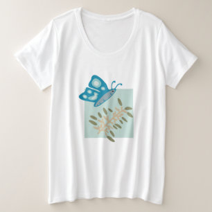 Forma abstracta moderna con camiseta de mariposa a