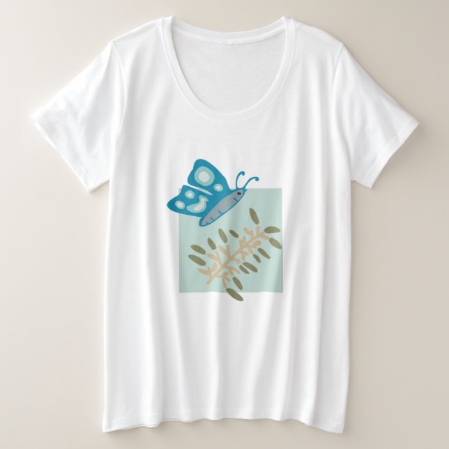 Forma abstracta moderna con camiseta de mariposa a (Anverso del diseño)