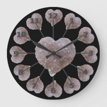Forma cardíaca Ametría rosada Reloj de pared acríl