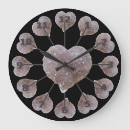 Forma cardíaca Ametría rosada Reloj de pared acríl