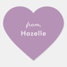 Forma cardíaca de lavanda pegatina de valentina