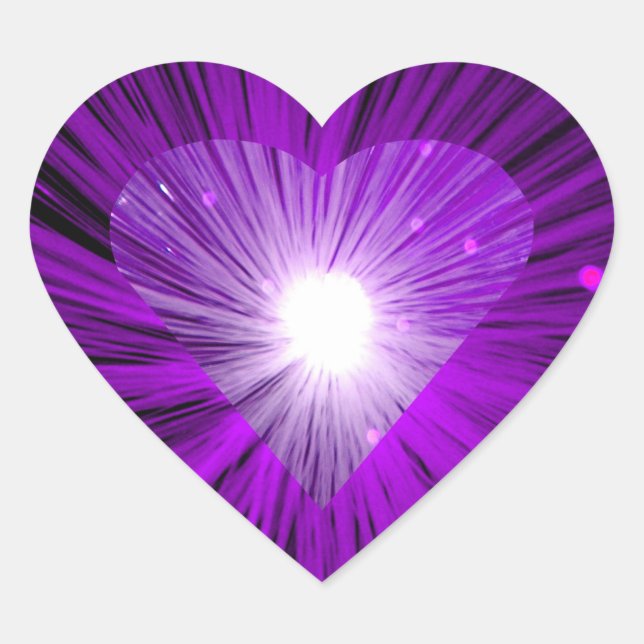 Forma cardíaca pegatina del corazón púrpura (Anverso)