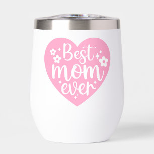 Forma de corazón floral rosado de la mejor mamá de