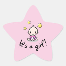 Forma De Estrella ¡Es una niña!, bebé recién nacido, pegatina en for