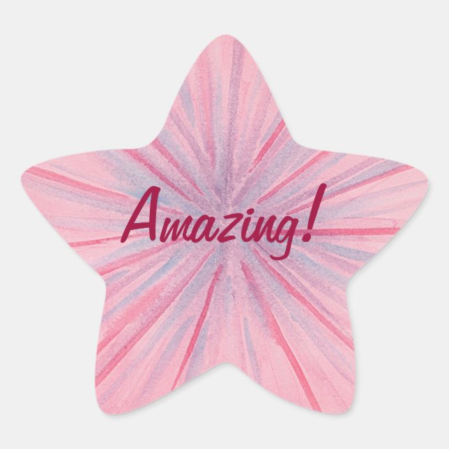 Forma De Estrella Hablantes rosas y azules en Pegatina asombroso ros (Anverso)