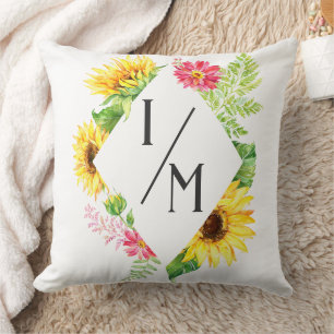 Forma de girasol Parejas Nombres Cojín decorativo