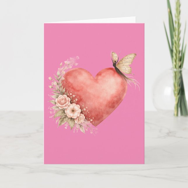 Forma de mariposa poética - Tarjeta de felicitació (Anverso)