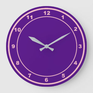 Forma de redondeo de color púrpura Reloj de pared 