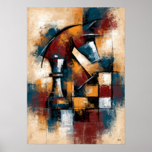 Forma de Reina Joou Arte de Ajedrez Abstracto en J