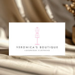 Forma de vestir rosa vintage II Tarjeta de visita<br><div class="desc">En esta elegante plantilla de tarjeta de visita se combina un formulario vintage de vestimenta de alambre con su nombre o nombre comercial. Ideal para boutiques,  tiendas de lujo,  tiendas de remesa,  vendedores de marca Poshmark,  diseñadores de moda,  sastres,  costureras y más. © 1201AM CREATIVE</div>