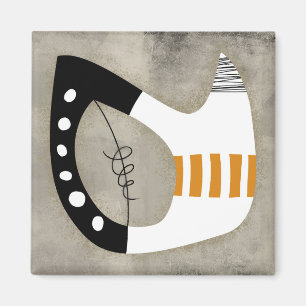 Forma libre - imán de refrigerador blanco negro Na