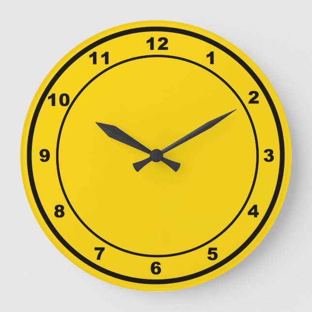 Forma redondeada de color amarillo Reloj de pared  (Anverso)
