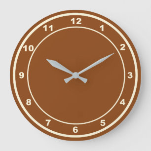 Forma redondeada de color marrón Reloj de pared ac