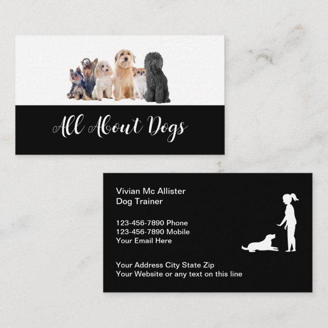 Formación De Perros Y Tarjetas Comerciales De Agil (Anverso / Reverso)