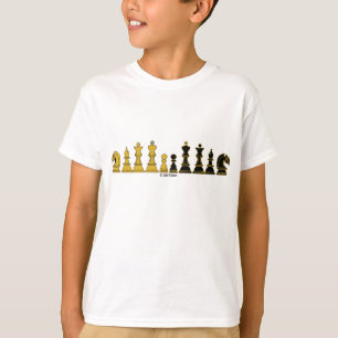 Formación del ajedrez, la camiseta del niño,