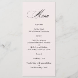 Formal Elegant Calligraphy Menu