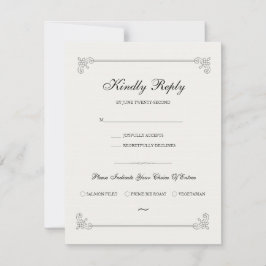 Formal Elegante | Tarjeta de RSVP con Opción de Co