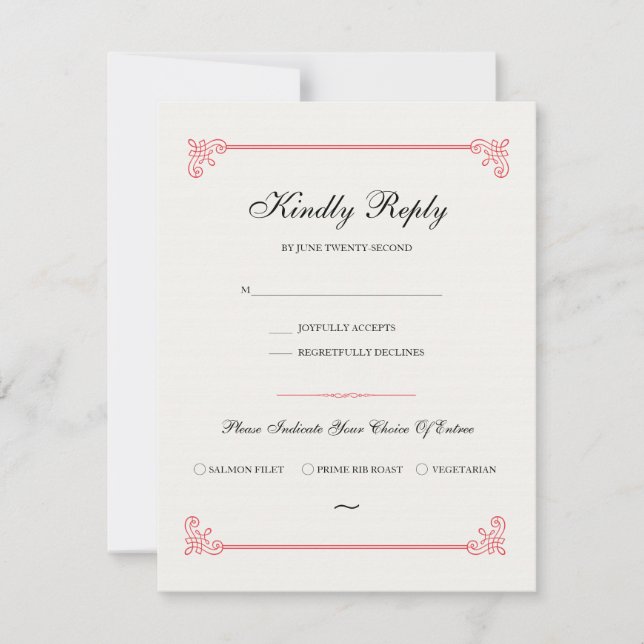 Formal Elegante | Tarjeta de RSVP con Opción de Co (Anverso)