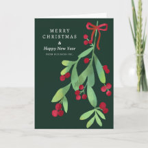Formal Feliz Navidad Mistletoe Corporativo Verde