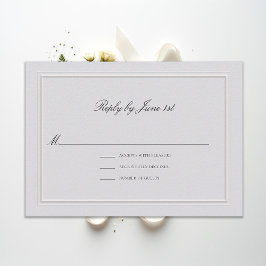 Formal Modern Classic Elevated Ivory Wedding RSVP
