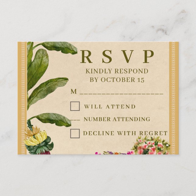 Formal Traditional Wedding RSVP Card | Elegant  (Anverso)