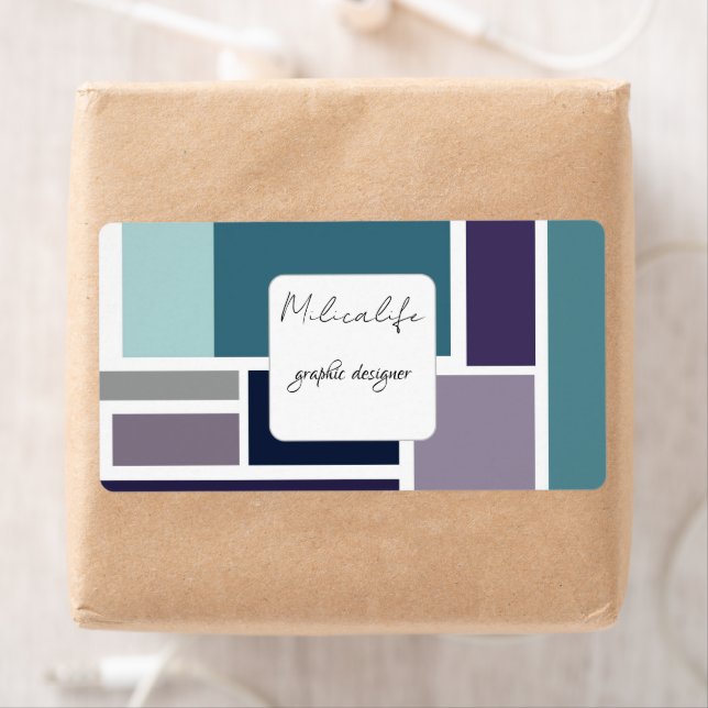 Formas abstractas, pegatina cuadrada para redes so (In situ)