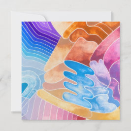 Formas abstractas Tarjeta postal de acuarela