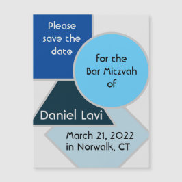 Formas azul de Mod Guardar el imán de fecha