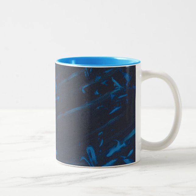 Formas Azules Abstractas en Tazas Personalizadas d (Derecha)