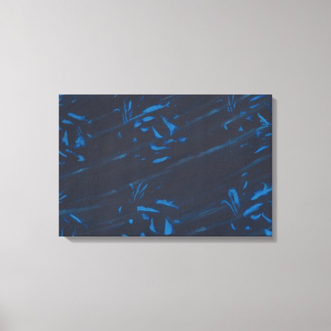 Formas Azules Abstractas sobre Lienzo Negro Navy (Anverso)