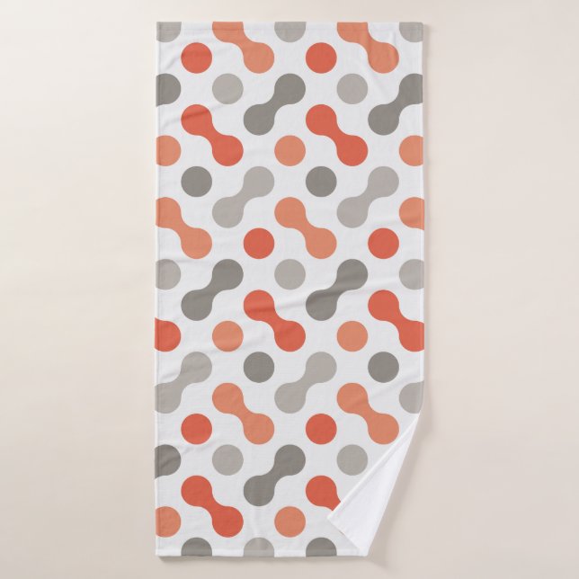 Formas coloreadas (coral y gris) (Toalla de baño)