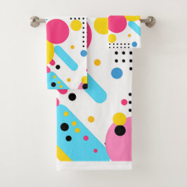 Formas coloridas y lúdicas y fondo de puntos