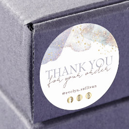 formas de acuarela purpurina gracias pegatina