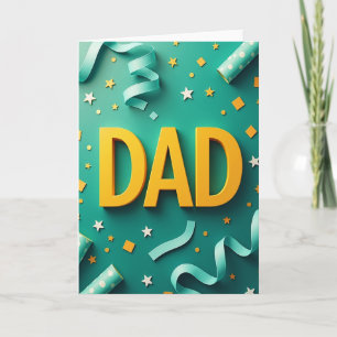Formas de Papá Verde Azul Día del Padre Tarjeta