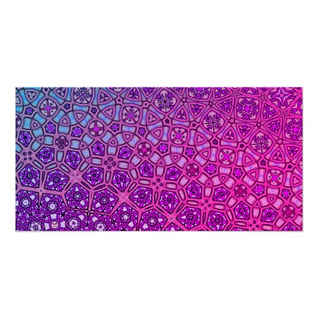 Formas diversas en movimiento Poster púrpura (Anverso)