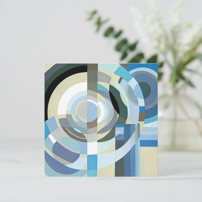 Formas geométricas de jazz de pochoir de arte vint (Anverso de pie)