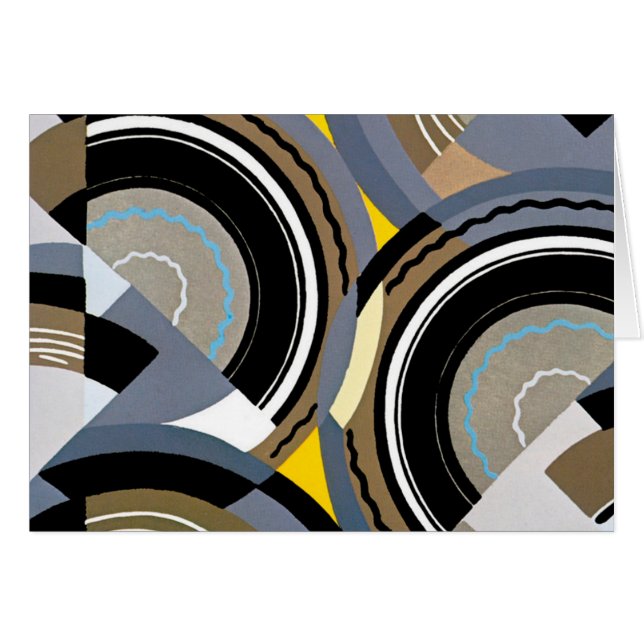 Formas geométricas de jazz de pochoir de arte vint (Anverso (Horizontal))