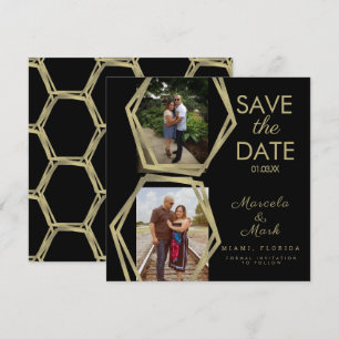 Formas geométricas Gold Guardar la tarjeta de foto