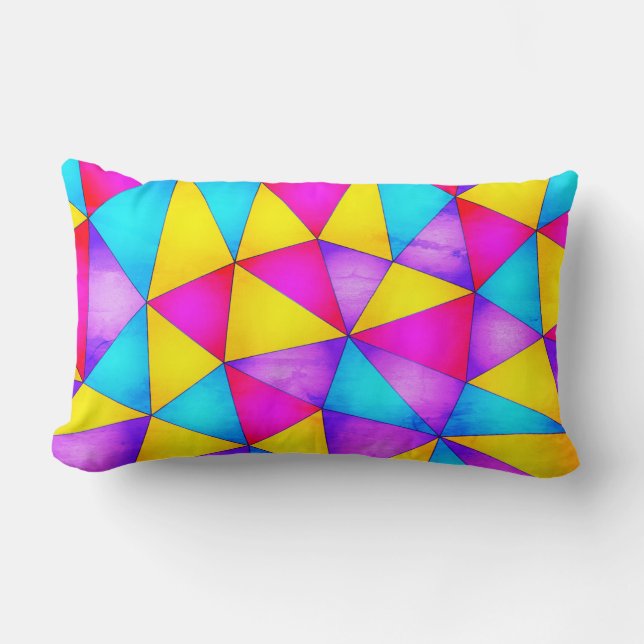 Formas geométricas multicolor Almohada lumbar (Anverso)