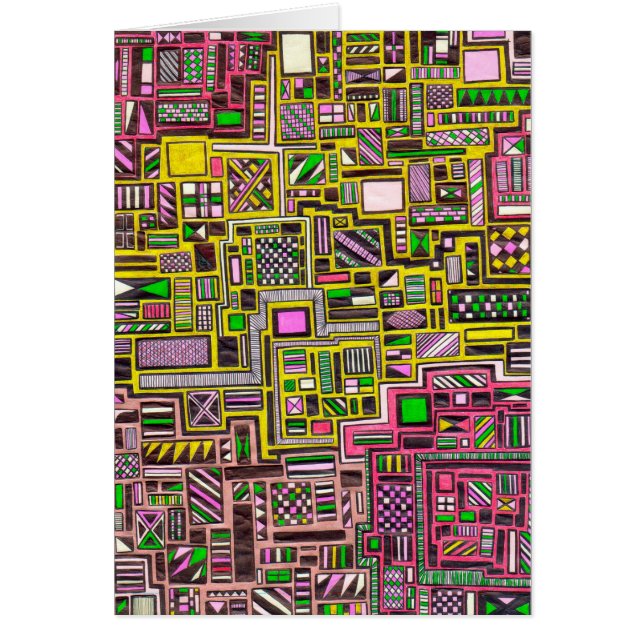 Formas geométricas rosas y amarillas punk de arte  (Frente)