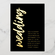 Formas laterales Invitación al Relieve metalizado 