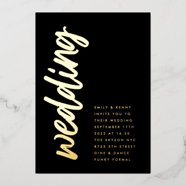 Formas laterales Invitación al Relieve metalizado  (Anverso)