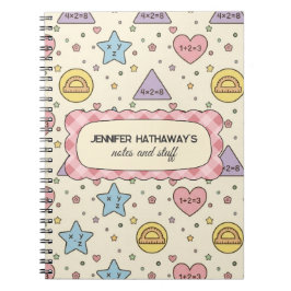 Formas matemáticas lindas patrón de cuaderno de re