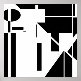 Formas negras en blanco MCM Aspecto arte abstracto